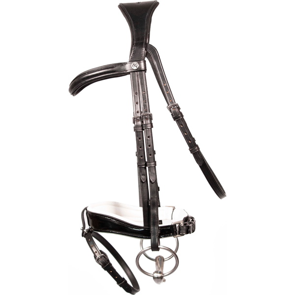 Henry James Saddlery Patent Dressur Trense Mit Weiß Polsterung HJ - BR - 07 - Black